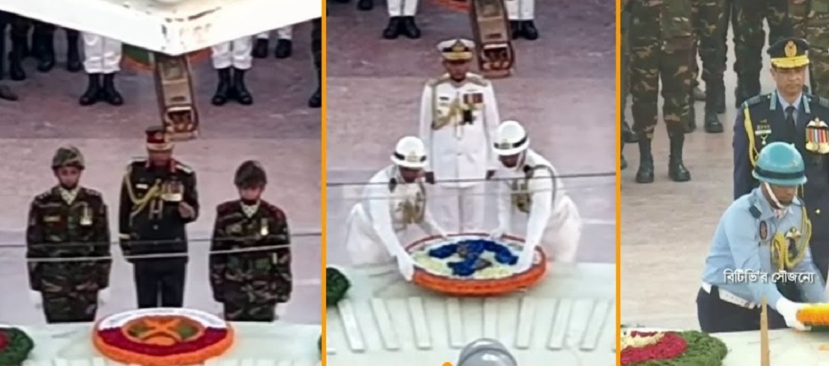খালেদা জিয়ার কবরে শ্রদ্ধা জানালেন ৩ বাহিনীর প্রধানরা