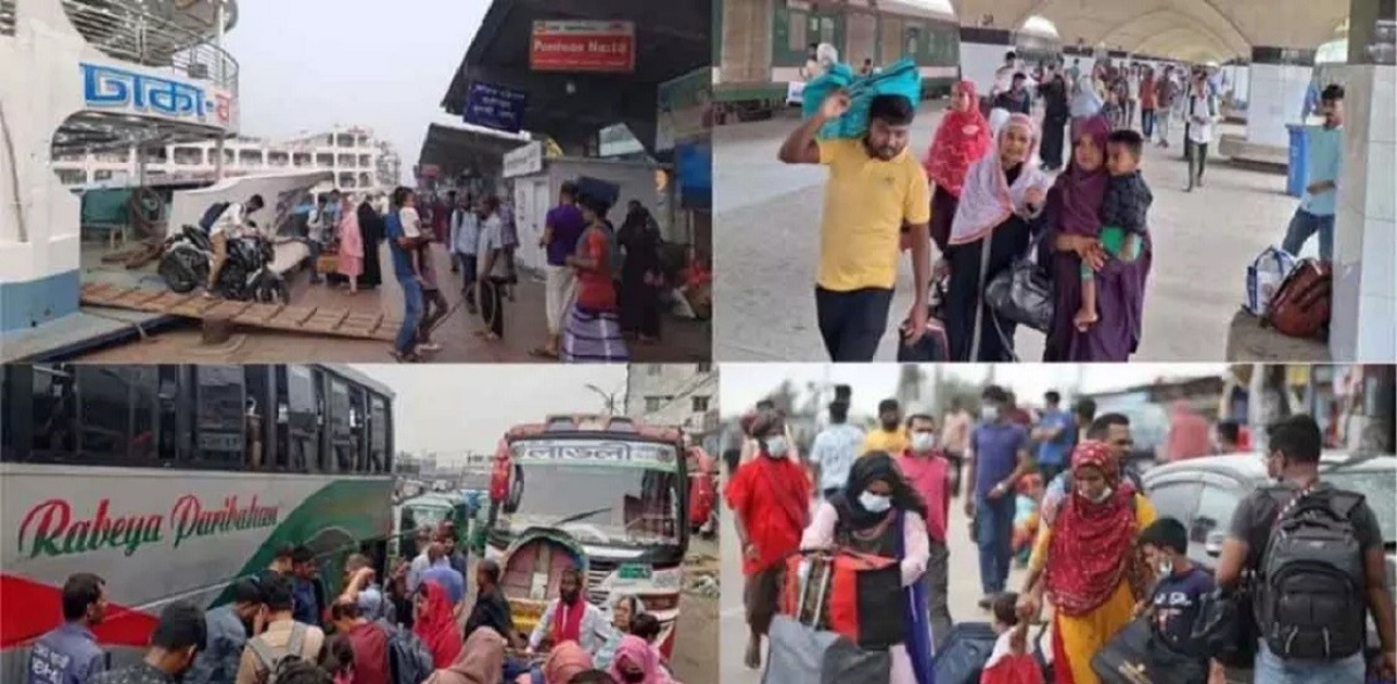 ঈদের ছুটি শেষে কর্মব্যস্ত মানুষ ঢাকায় ফিরছে