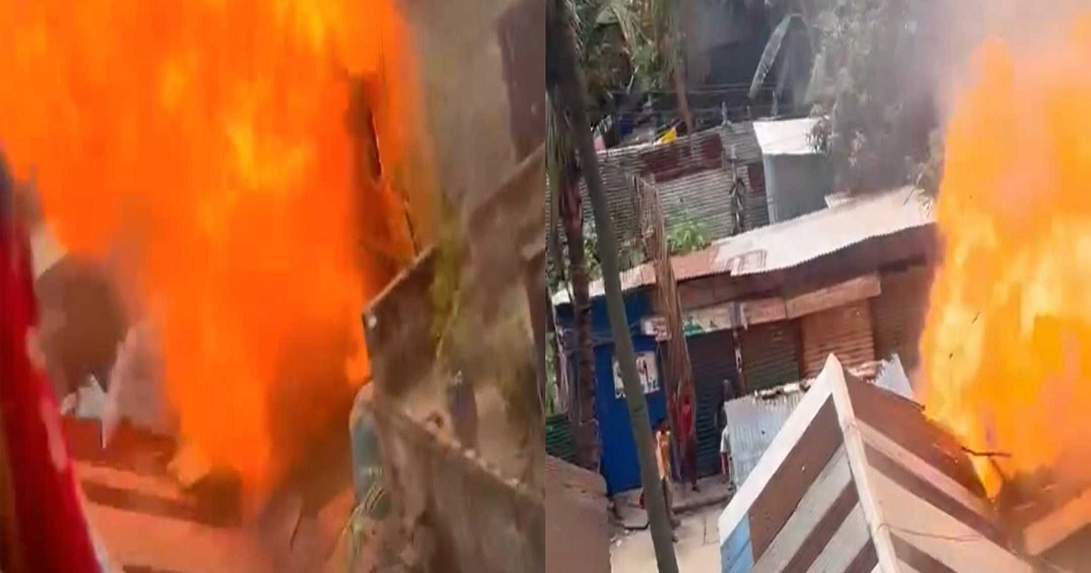 বিকট শব্দে গ্যাস সিলিন্ডার বিস্ফোরণ, উড়ে গেলো খাবার হোটেলের চালা