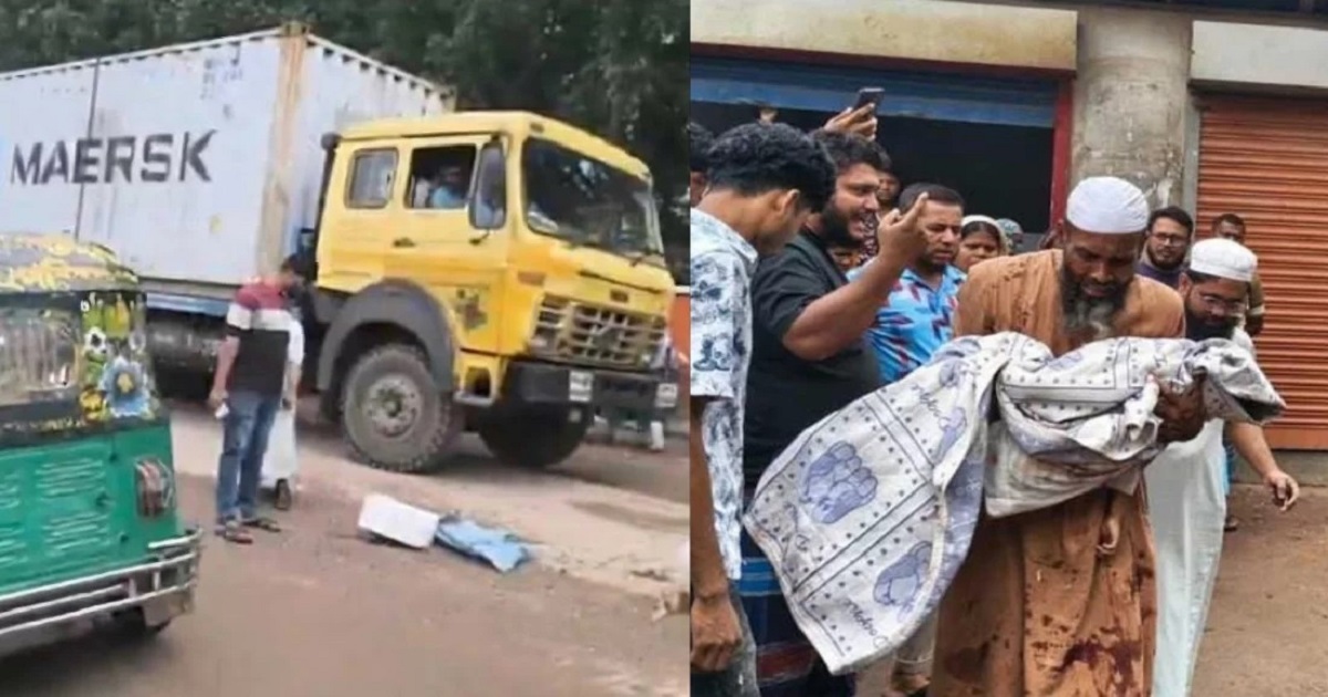 মোটরসাইকেল থেকে ছিটকে পড়ে লরি চাপায় মৃত্যু